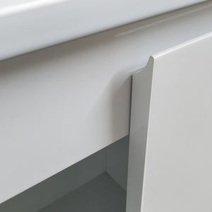 Espejo de tocador cuadrado de baño de resina blanca brillante alto independiente del fabricante de China - Product Image 3