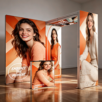 Tragbarer 10ft Langlebiger Aluminium-Präsentationstisch Faltbarer Beleuchteter SEG LED Rückbeleuchteter Stand für Veranstaltungen, Messen und Werbung