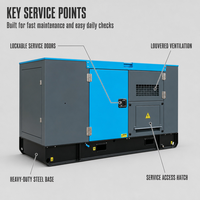 Groupe électrogène diesel insonorisé LINGGE 25 kVA triphasé 400 V 50/60 Hz pour alimentation de secours des magasins de détail
