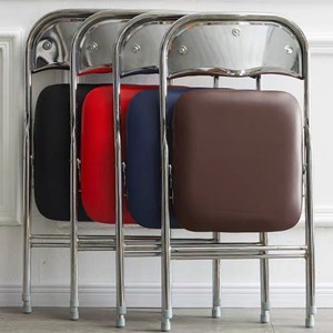 Chaise pliante avec cadre en acier et dossier, chaise de bureau portable pour conférences, utilisation adulte - Product Image 3