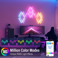 Barre lumineuse LED RGBIC intelligente à contrôle Wi-Fi, synchronisation rythmique musicale, pour TV, chambre, décoration de jeux, éclairage mural