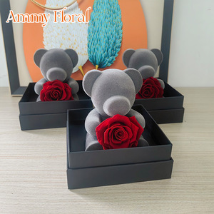 AM-PFG09B Ammy Fleur éternelle avec boîte <span class=keywords><strong>cadeau</strong></span> ours en peluche, fleur préservée dans une boîte <span class=keywords><strong>cadeau</strong></span>, cadeaux pour la Saint-Valentin, la <span class=keywords><strong>fête</strong></span> <span class=keywords><strong>des</strong></span> <span class=keywords><strong>mères</strong></span> - Product Image 5