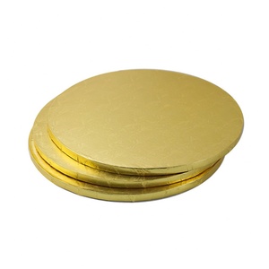 Wholesale Thick Food Grade Paper White Cake Boards Gold 3mm Cake Drums - Product Image 1