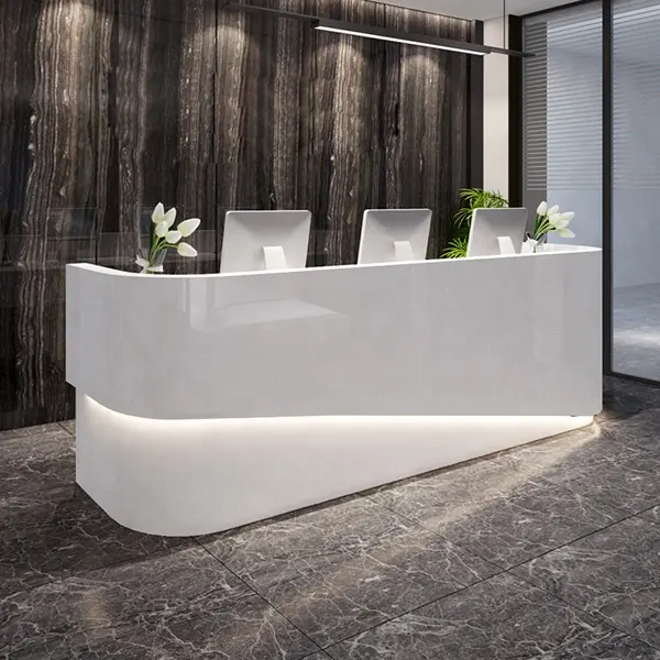 Современный дизайн салона красоты для ресторанов и отелей, стойка регистрации с белым мрамором для офисной мебели