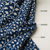 Livraison rapide, design personnalisé, tissu imprimé numérique 100% rayonne doux à motifs de feuillage pour robe femme