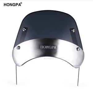 HONGPA Black/Gray/Clear Motorcycle Wind Shield Windshield Windscreen For Universal Motorcycles Cafe racer