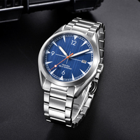 Nouvelle montre pour homme au design vintage, aiguilles lumineuses, boîtier et bracelet en acier inoxydable, montre-bracelet décontractée pour tous les jours, logo personnalisé