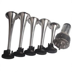 Bocina eléctrica de 12V para coche, cinco tubos, cromada plateada, de tono alto, para camión, autobús, vehículo - Product Image 4