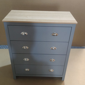 Bên cạnh Tủ lưu trữ bảng với 4 ngăn kéo, bảng kết thúc có dấu với vỏ kéo--màu xám - Product Image 4