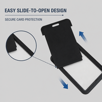 Porte-cartes d'identité et de visite en plastique tendance, personnalisable avec logo, sans fermeture, impression sérigraphiée pour cartes d'étudiant/d'école/d'université