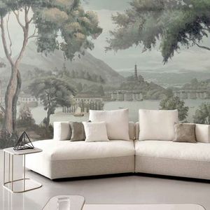 Papier peint rétro jungle HD personnalisé, décoration murale intérieure pour chambre à coucher, salon, hôtel et maison d'hôtes - Product Image 1