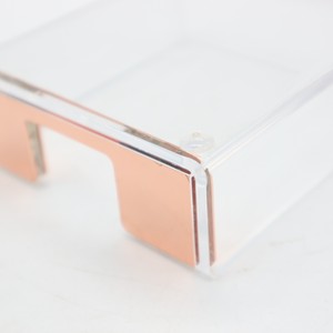 Thanh Lịch Rõ Ràng <span class=keywords><strong>Acrylic</strong></span> Lucite Rose Gold Trang Trí Memo Pad Chủ Tự Dính Bàn Lưu Ý Tổ Chức Văn Phòng Phụ Kiện Cho Nộp Hồ Sơ - Product Image 5