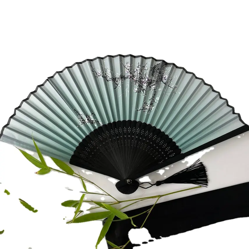 Изготовленный на заказ, бумажный вентилятор, портативный ручной вентилятор, китайская традиция рисования, различные цвета, деревянный складной ручной вентилятор