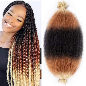 Perruques tressées pour femmes, 16-24 pouces, couleur ombrée, extensions de cheveux en fibre haute température, cheveux raides, bouclés ou torsadés - Product Image 2