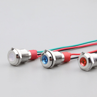 6mm 8mm 10mm 12mm Metal LED piloto Panel Dash señal luz de advertencia 15cm Cable coche barco marino luz indicadora