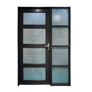 Factory Direct Sale Aluminum Casement <strong>Entry</strong> <strong>Doors</strong> Black Frame Interior <strong>Doors</strong> Single/double Tempered <strong>Glass</strong> Casement House <strong>Door</strong> - Product Image 4