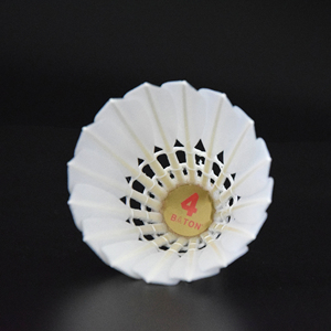 Volant de <span class=keywords><strong>badminton</strong></span> en plumes de canard blanc Baton, durable - Product Image 2