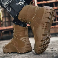Bottes de randonnée imperméables pour hommes, chaussures de montagne, bottes tactiques de combat en camouflage désertique marron pour hommes