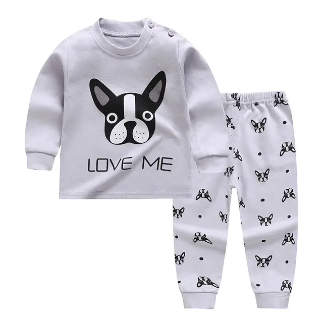 Spring Autumn baby 100%cotton long sleeves clothes boy girl pajamas 2pcs sets outwear baby pyjamas nightclothes