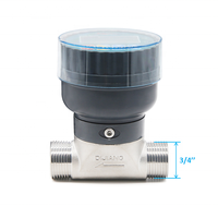 Sensor Aliran Turbin Roda Dayung DN20 ZJSUS-LCD Display Flow Meter dengan Sinyal Pulse+RS485 Koneksi Ulir 3/4 Inch Flowmeter