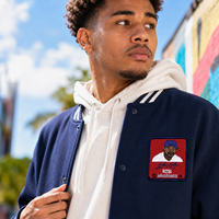 Écusson brodé personnalisé avec portrait d'athlète, badge cousu pour fans de sport, pour vestes et vêtements d'équipe
