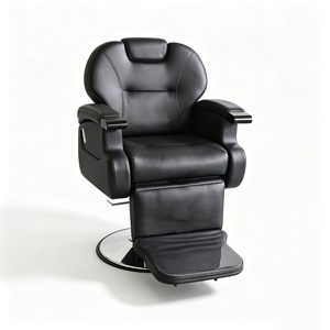 Fauteuil de coiffure professionnel moderne de luxe noir pour salon de beauté, robuste et durable - Product Image 3