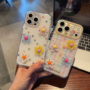 Rainbow 3D Flower Girls Mobile Phone case for iPhone 17 16 15 14 13 Pro Max Garden Gradient IMD Stripes DIY Resin back Cover ins - Product Image 5
