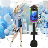 Machine à photos instantanées HOYIS avec miroir numérique, écran tactile 15,6 pouces, cadre métallique, Wi-Fi, Bluetooth, caméra, impression en libre-service