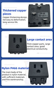 NEMA5-15R <strong>3</strong> <strong>Pins</strong> American <strong>Socket</strong> Panel AC 15A 125V Panel Mount Outlet Industrial Female Connectors