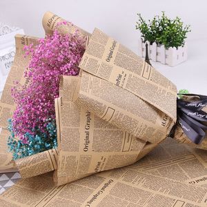 Papier d'emballage artistique DIY pour fleurs, style rétro anglais, papier kraft, matériau d'emballage pour bouquets et fleurs, vente en gros en stock - Product Image 1