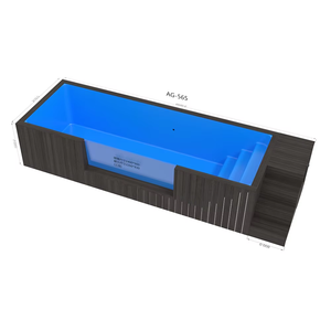 Piscine familiale semi-enterrée en fibre de verre, grande piscine de luxe pour l'extérieur, motifs mosaïques, résistante aux UV, capacité personnalisée - Product Image 4
