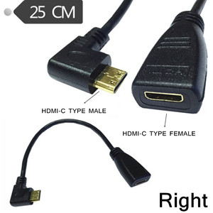 Câble adaptateur Mini Hdmi Type C mâle à femelle, angle de 90 degrés, 25 cm, pour téléviseur - Product Image 2
