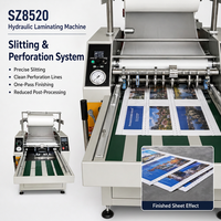 Machine de laminage thermique semi-automatique hydraulique SZ8520 500 mm avec découpe et perforation anti-ondulation pour papier et autocollants