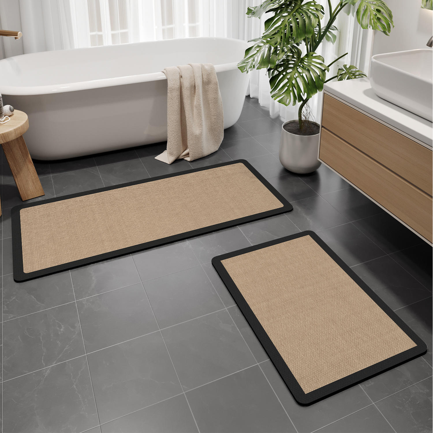 Alfombra de baño de tierra de diatomeas mejorada - Pintura de invierno