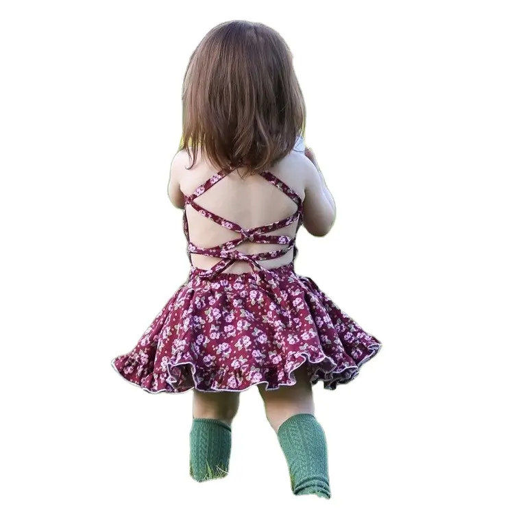 Kid Girls Dress Clothing Comfortable Summer Wear Cute Wedding Party Floral Dresses Baby Girl For Children