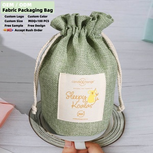 Pochette en <span class=keywords><strong>jute</strong></span> réutilisable à fond rond pour bougies, avec logo personnalisé imprimé, emballage cadeau pour bougies, pochette en <span class=keywords><strong>toile</strong></span> <span class=keywords><strong>de</strong></span> <span class=keywords><strong>jute</strong></span> avec cordon <span class=keywords><strong>de</strong></span> serrage - Product Image 2