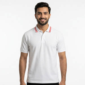 T-shirt de golf 100 % coton pour homme, tricoté de haute qualité, personnalisable, avec logo brodé sur le devant, anti-plis, avec poche, vente en gros - Product Image 1