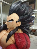 Statue de buste de Vegeta Super Saiyan 4 Dragon Ball GT grandeur nature 1:1 avec base LED, en résine et fibre de verre de haute qualité, figurine d'anime de collection