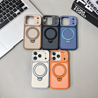 Funda magnética esmerilada original para iPhone 17 16 15 14 Pro Max con soporte mate y marco de cámara convertido, cubierta trasera