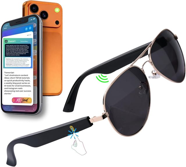 2026 XR Smart AI Glasses for Men&Women,AI-ChatGPT 170+ Languages 99% Accuracy,Siri Compatible Voice Assist,XManTouch Sensor