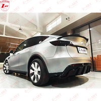Kit carrosserie Z-ART noir brillant pour Tesla Model Y : Lame avant + Lame arrière, Aileron avant + Jupes latérales, Kit diffuseur