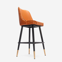 Tabouret haut de bar fait à la main coussin rembourré meubles de bar en métal