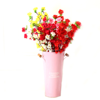 D2 Centres de Table de Mariage Roses Artificiels Promotionnels 63cm Petite Branche Courte 3 Branches Fleur de Pêcher Cerisier