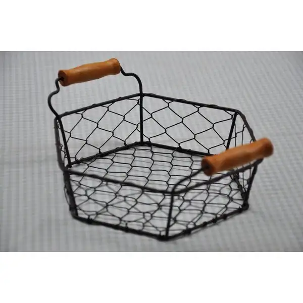 Basket Wire Wholesale High Quality Handmade Iron Storage Mesh Basket For Storage Kitchen Metal Wire Basket