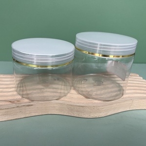 Transparent PET Cosmetic Plastic Jars for Lotion Body Butter Cream Container Packaging Bottles 250ml 300ml 400ml 450ml 500ml