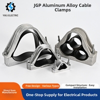 Support de câble en aluminium de type boulon série JGP, support de câble haute tension à trois conducteurs avec coussin en caoutchouc, fournitures électriques