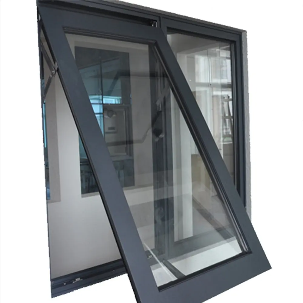 Modernes heißes Design australischer Standard doppelt verglast Günstige kleine Aluminium glas Top Hung Fenster Markisen fenster Philippinen