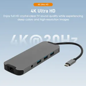 Docking USB3.0 HDMI TF 3.5Mm Âm Thanh SD RJ45 Cổng Internet USB-C <span class=keywords><strong>Ethernet</strong></span> LAN Loại C Pd <span class=keywords><strong>Hub</strong></span> 4K Thunderbolt3 <span class=keywords><strong>9</strong></span> Trong 1 USBC <span class=keywords><strong>Hub</strong></span> - Product Image 3