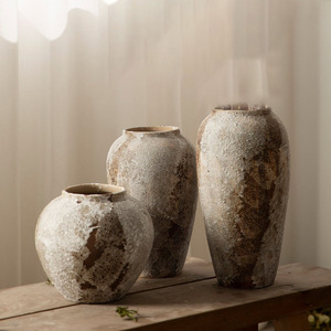 Jarrón de Cerámica Esmerilada Simple y Moderno a <span class=keywords><strong>Precio</strong></span> de Fábrica, Jarrón de Mesa Mate Rústico Ecológico B034 Hecho a Mano - Product Image 1