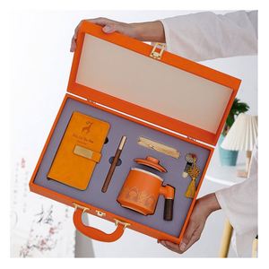 Custom Deluxe Pu <b>Leather</b> Planner Gift Set Includes Pen-Premium Hardbound Business Notebook Customized Features for - Product Image 1